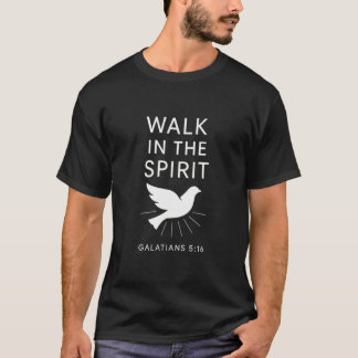 Camiseta Caminhe no Espírito Gálatas 516 Dove Cristão Re