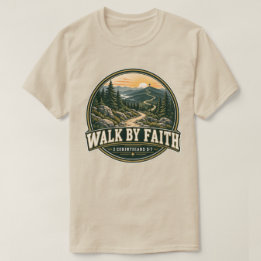 Camiseta Caminhe pela Fé Caminho da Montanha 2 Coríntios 5: