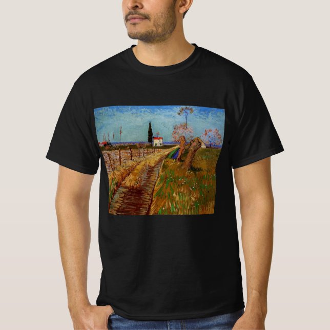 Camiseta Caminho através de um campo, Willows por Vincent v (Frente)