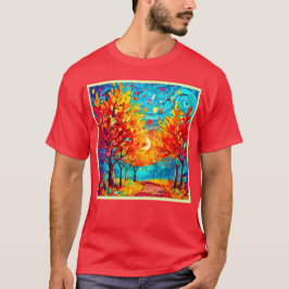 Camiseta Caminho da Floresta Vibrante para a Lua