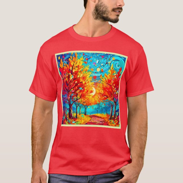 Camiseta Caminho da Floresta Vibrante para a Lua (Frente)