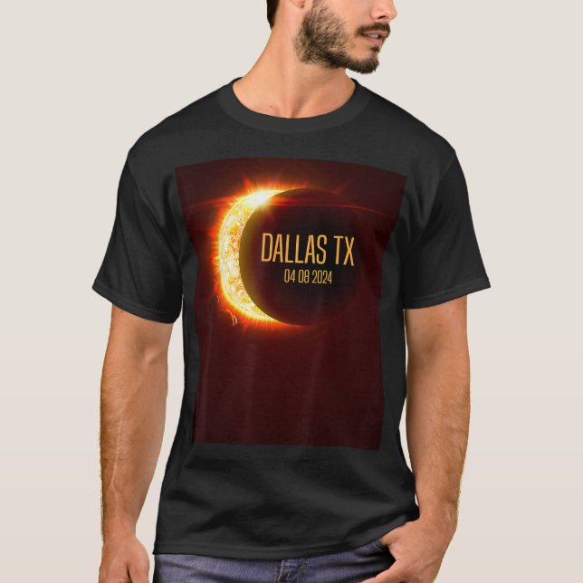 Camiseta Caminho Da Totalidade Dallas Tx 4.8.24 Ecli Solar  (Frente)