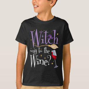 Camiseta Caminho De Bruxa Para O Bebendo De Vinho De Hallow