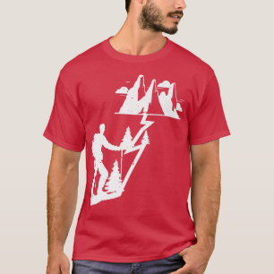 Camiseta Caminho de Caminho Montanha de Neve, Caminhando, C