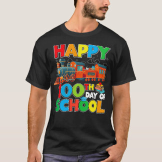 Camiseta Caminho De Ferro Feliz 100º Dia De Meninos Escolar