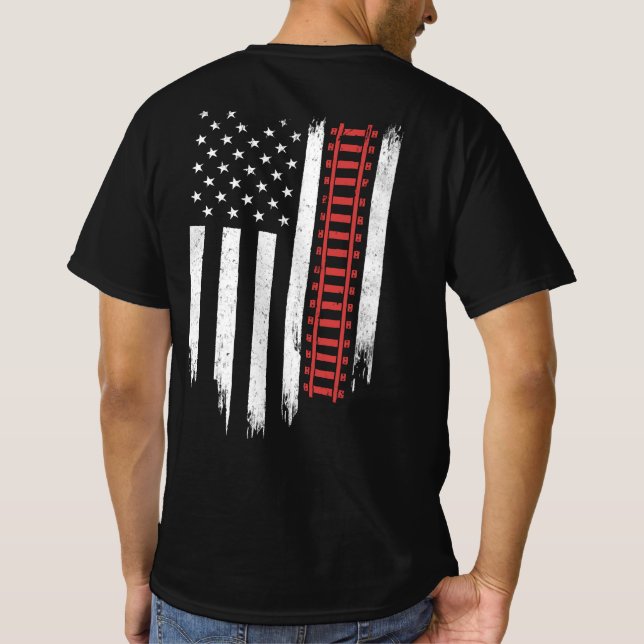 Camiseta Caminho-de-Ferro Modelo de Bandeira Americano (Verso)
