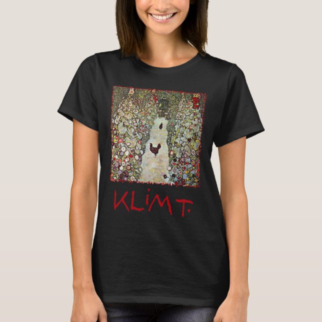 Camiseta Caminho do Jardim com Galinhas, Gustav Klimt, Art  (Frente)
