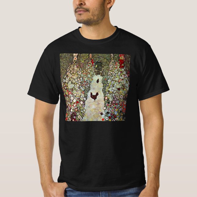 Camiseta Caminho do Jardim com Galinhas, Gustav Klimt, Art  (Frente)
