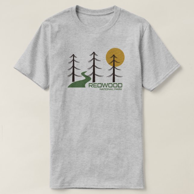 Camiseta Caminho do Parque Nacional Redwood (Frente do Design)