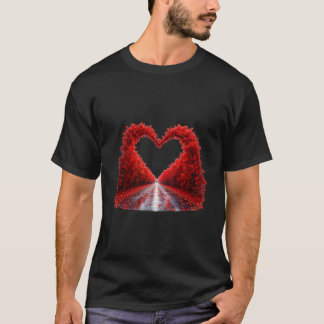 Camiseta Caminho Florestal do Coração Vermelho – Design de