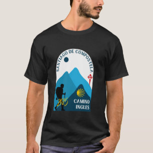 Camiseta Caminho Inglês Peregrino Caminhando Santiago Camin