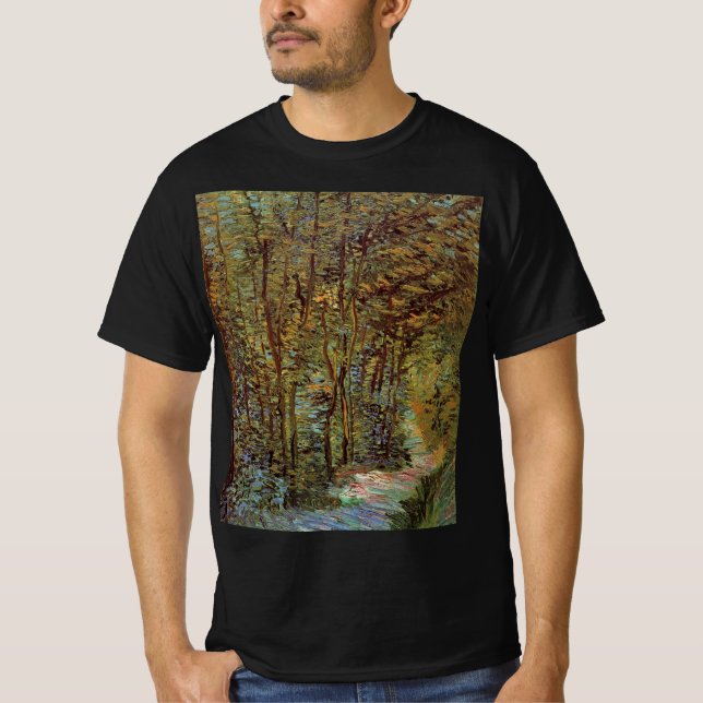Camiseta Caminho no Bosque por Vincent van Gogh (Frente)