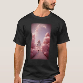 Camiseta Caminho Para As Nuvens De Castelo De Cristal Rosa-