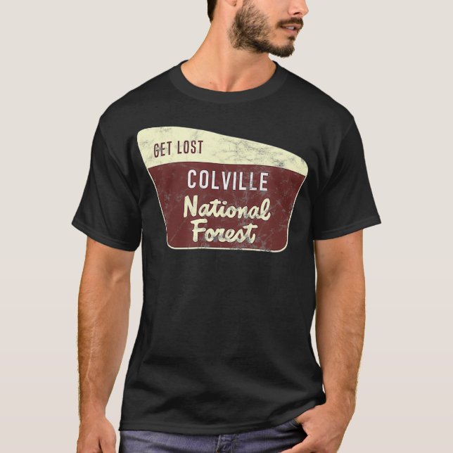 Camiseta Caminho pela Floresta Nacional de Colville no Exte (Frente)