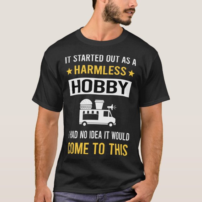 Camiseta Caminhões de Comida de Hobby sem Danos (Frente)