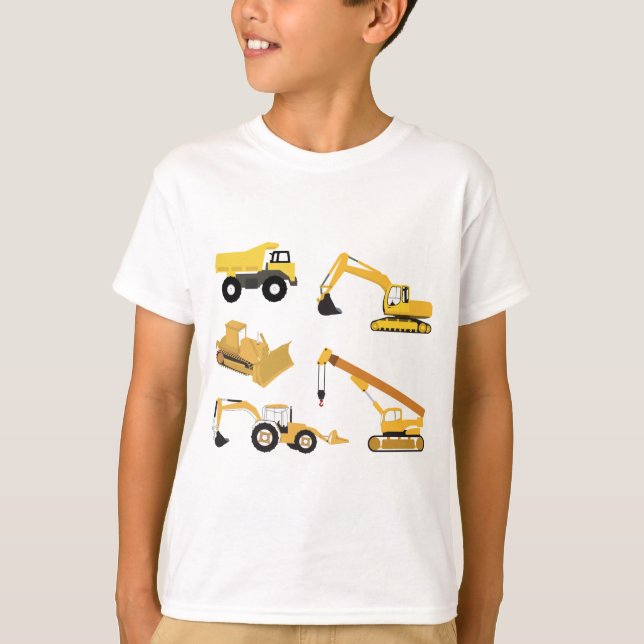 Camiseta Caminhões De Construção (Frente)