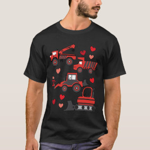 Camiseta Caminhões de Construção do Dia dos Namorados Camin