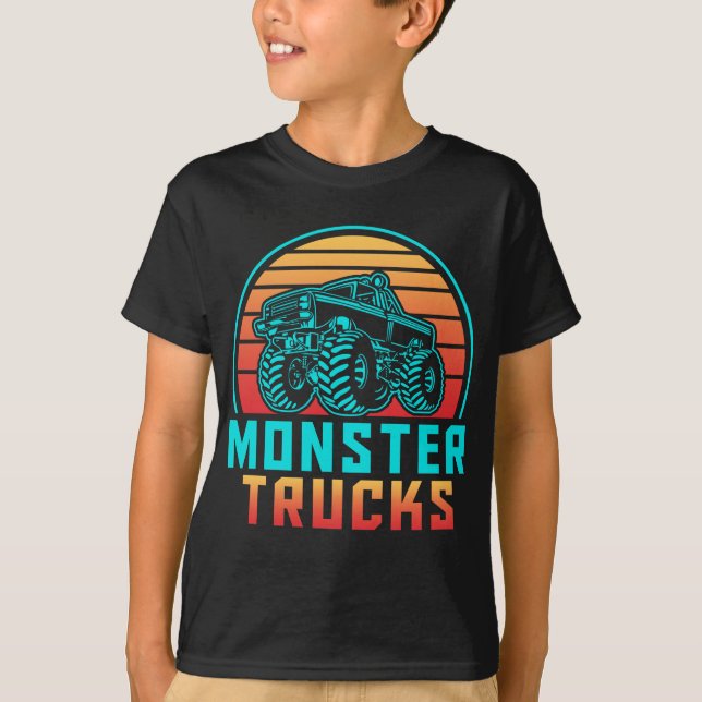 Camiseta Caminhões Monstros Retro Vintage (Frente)