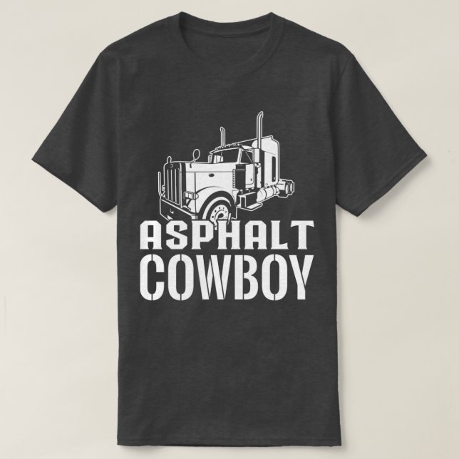 Camiseta Caminhoneiro Asfalto Cowboy (Frente do Design)