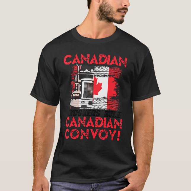 Camiseta Caminhoneiro canadense - Comboio da Liberdade - Im (Frente)