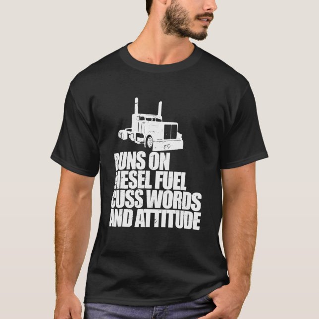 Camiseta Caminhoneiro Diz Que Funciona Com Combustível Dies (Frente)