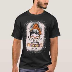 Camiseta Caminhoneiros assustadores Esposa Halloween Mensag