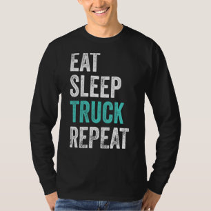 Camiseta Caminhoneiros Comem Caminhão de Sono Repetir Motor