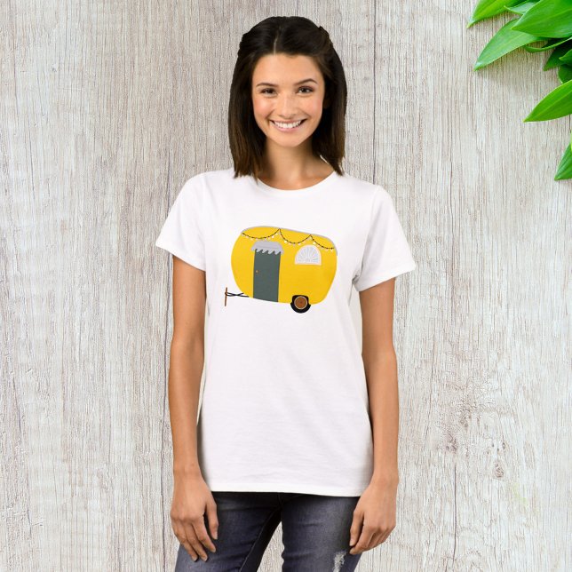 Camiseta Caminhonete Retro Amarela com Luzes de Fadas (Criador carregado)