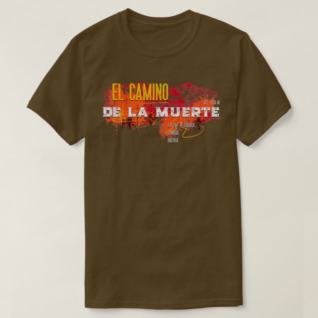 Camiseta Camino de la Muerte Death Road Bolivia Sticker  (Frente do Design)