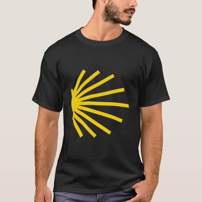 Camiseta Camino De Santiago Yellow Scallop Shell Trail Symb (Frente)