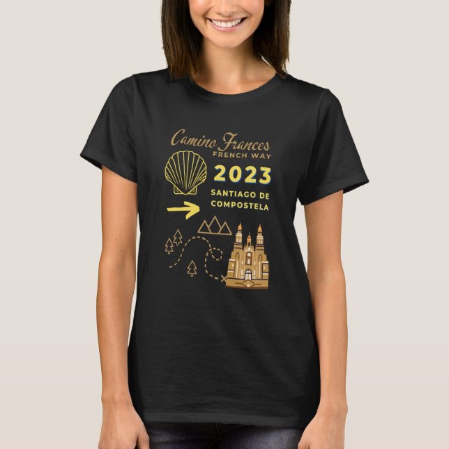 Camiseta Camino Frances French Way 2023 Santiago de Compost (Frente)
