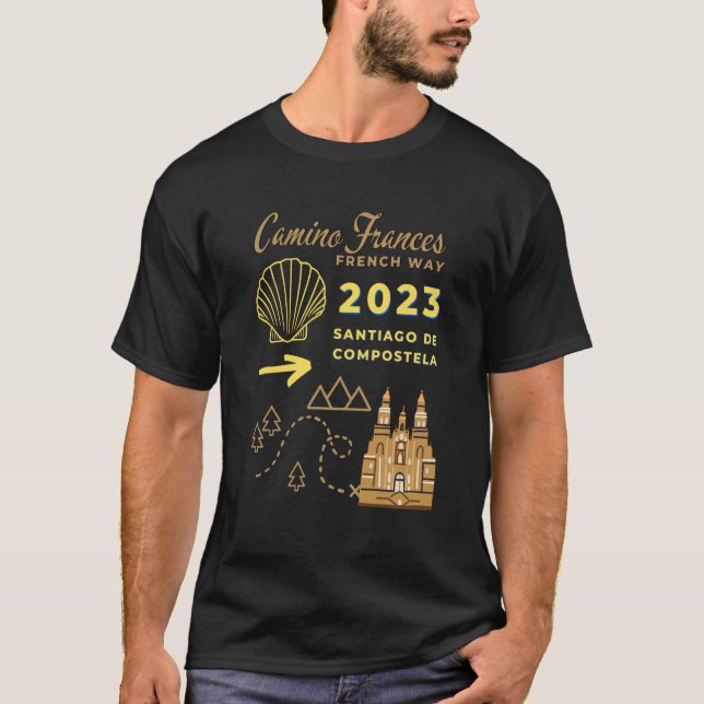 Camiseta Camino Frances French Way 2023 Santiago de Compost (Frente)