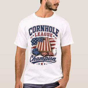 Camiseta Camiola do campeão da liga de Cornhole patriótica