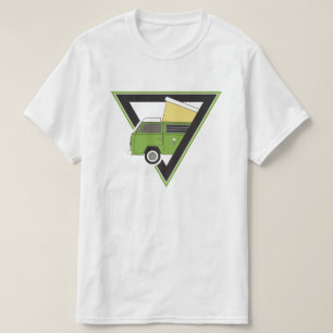 Camiseta camionete de campista verde clássica do triângul