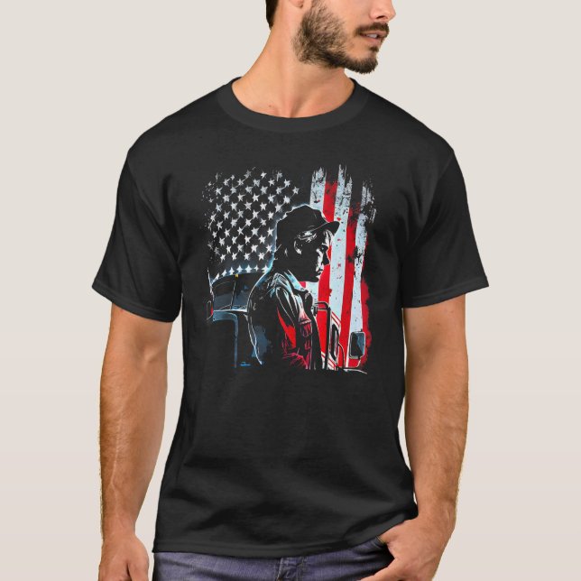 Camiseta camionista americano Big Rigs Diesel Driver 1 (Frente)