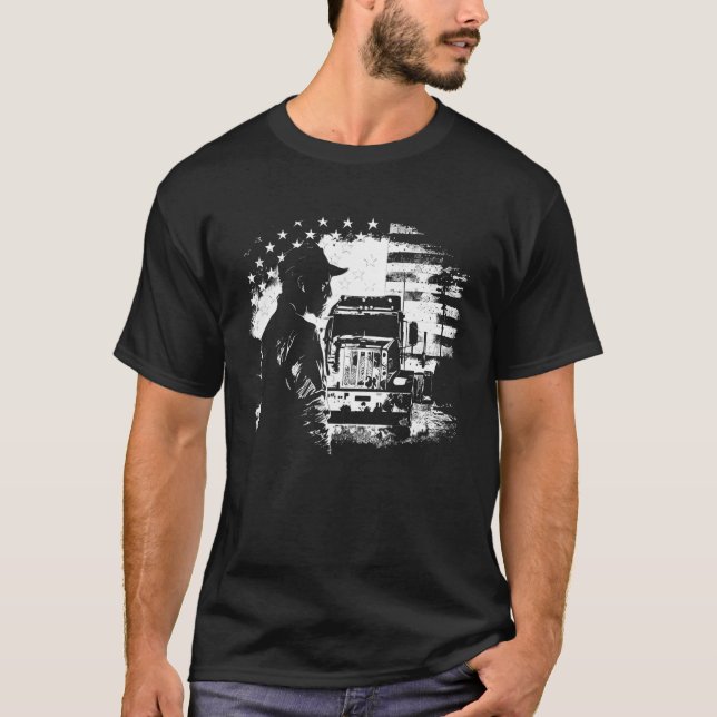 Camiseta camionista americano Big Rigs Diesel Driver 35 (Frente)