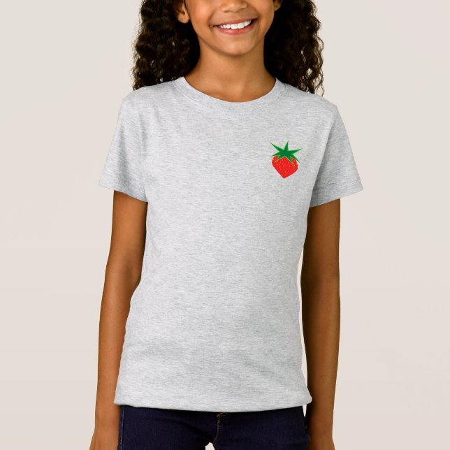Camiseta Camisa-Ajustado fina das meninas de morango (Frente)