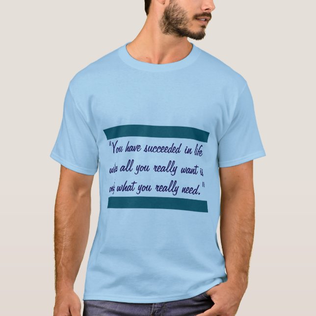 Camiseta "Camisa azul clara com aspas inspiracionais" (Frente)