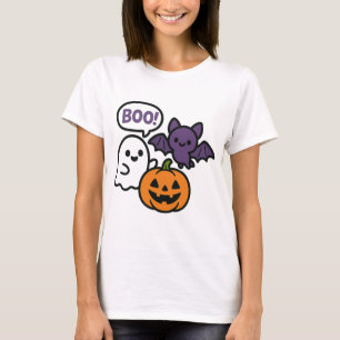 Camiseta Camisa-Balde de Dia das Bruxas de Abóbora Bonita