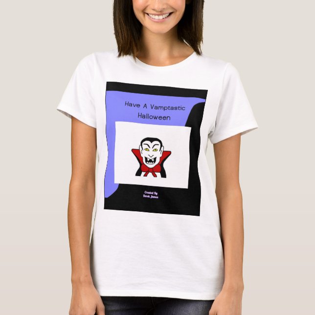 Camiseta Camisa-branca-básica de Halloween feminina (Frente)