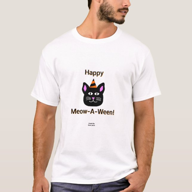 Camiseta Camisa-branca-branca-branca-miúda-gata-negra (Frente)