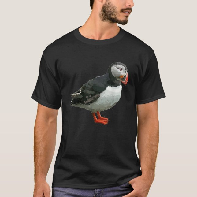 Camiseta Camisa-camisa-da-camisa-do-pássaro-Puffin (Frente)