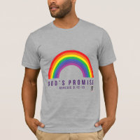 Camisa-Cinza masculina Arco-Íris Promessa de Deus