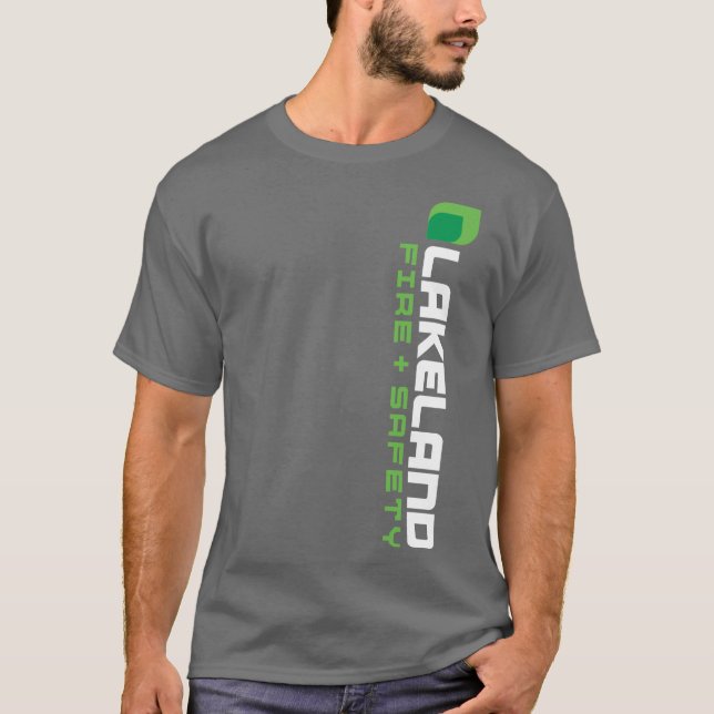 Camiseta Camisa-Cinza vertical de fogo masculino Lakeland® (Frente)