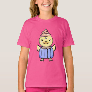 Camiseta Camisa-Cupcake Cute Kawaii Chibi para Crianças