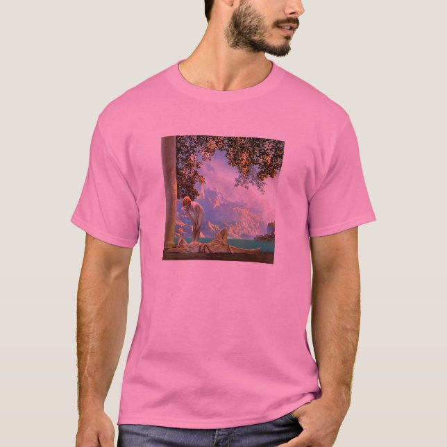 Camiseta Camisa: Daybreak - por Maxfield Parrish (Frente)