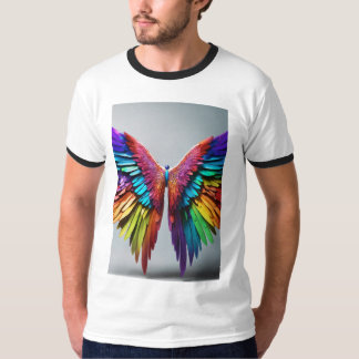 Camiseta "Camisa de Arte Colorida com Borboleta"