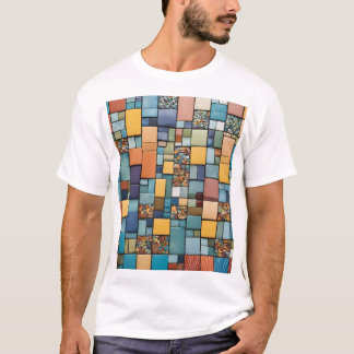 Camiseta "Camisa de Arte Mosaica Vibrante - Geométrica Colo