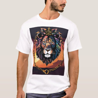 Camiseta "Camisa De Cabeça De Leão Silhueta - Negrito E Pod