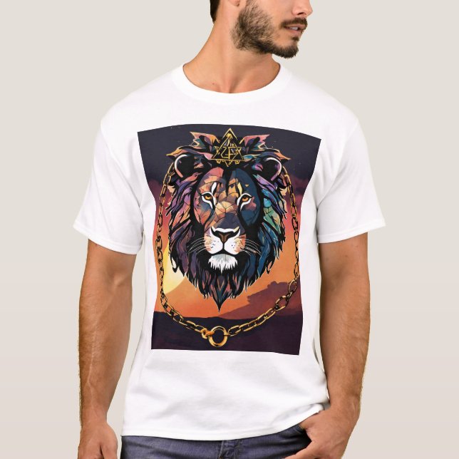 Camiseta "Camisa De Cabeça De Leão Silhueta - Negrito E Pod (Frente)